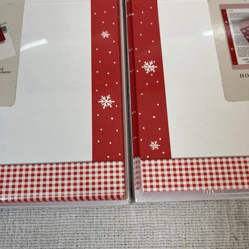 Hallmark Holiday Newsletter Photo Kit 80ct Red Gingham Snowflake Stationery NOS